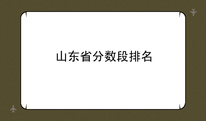 山东省分数段排名