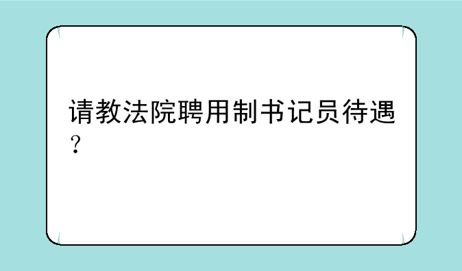 请教法院聘用制书记员待遇？