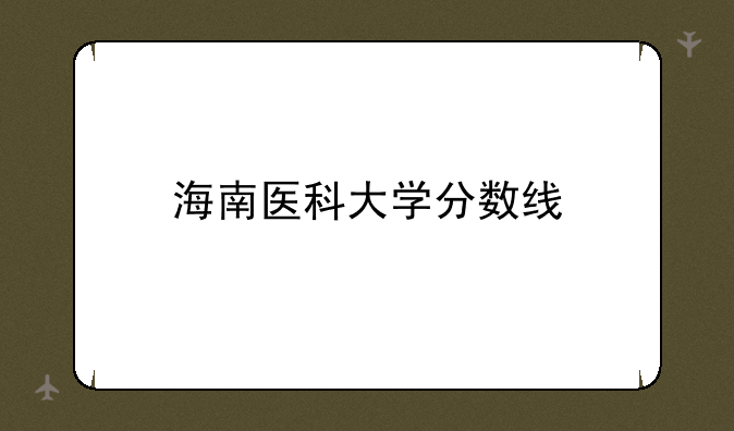 海南医科大学分数线