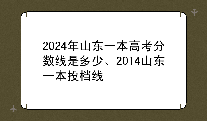 2024年山东一本高考分数线是多少、2014山东一本投档线