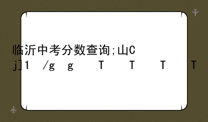 临沂中考分数查询;山东临沂中考分数查询入口